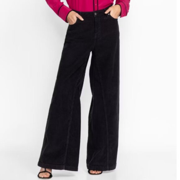 Johnny Was Denim - JOHNNY WAS Suki Wide Leg High Rise Black Corduroy Jeans--NWT--31